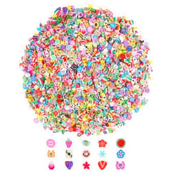 CCINEE Nail Art Slices,3D Assorted Slices Fruit Animal Flower Polymer Clay Slices for Slime Craft,4500PCS,1/5 Inche