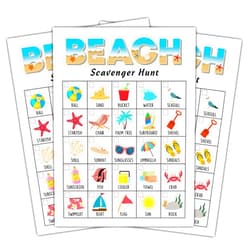 Foosproea Beach Scavenger Treasure Hunt Games Cards for Adults and Family, Outdoor Scavenger Hunts, Summer Family Holiday Party Games, Find and Seek Game Set -02