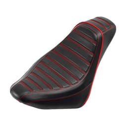 XFMT Motorcycle Driver Rider Solo Seat For Harley Softail Heritage Classic Deluxe Street Bob Slim 2018-2020, Red Parallel Stitching