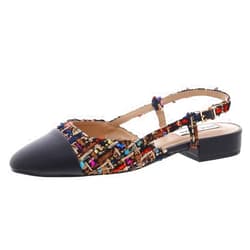 Steve Madden Womens Belinda Toe Cap Flat Slingbacks