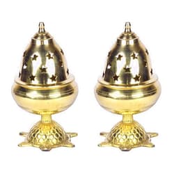 Printology Modern Gift Centre - Set of 2 Pure Brass Tortoise Covering Diya/Tulsi Diya 5.25 inches by printology