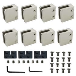 lesolar Stainless Steel 316 Glass Clamp, 8 PCS 8-12mm Adjustable Glass Brackets 1.8