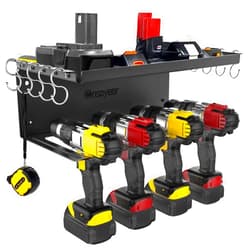 Ensayeer Power Tool Organizer, Cordless Drill Storage, Drill Holder Storage Wall Mount Shelf Rack, Charging Station to optimize Garage Organization and Power Tools Storage