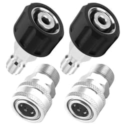 Twinkle Star Pressure Washer Adapter Set, Quick Connect Kit, M22 14mm to 3/8 Inch, Stainless Steel, 5000 PSI, 4 Pcs