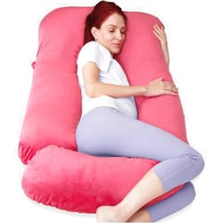 AMCATON 60 Inch Pregnancy Pillow for Sleeping, Extra Large U Shaped Body Pillow, Maternity Pillow for Pregnant Women (RED)