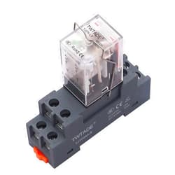TWTADE/DC 12V Electromagnetic Power Coil Relay 10A 8 Pins 2DPT 2NO 2NC with Indicator Light and Socket Base -YJ2N-LY