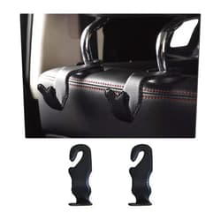 Ziciner Car Seat Headrest Hooks 2 Pcs, Leather Durable Auto Backseat Hangers Storage Organizer, Universal Vehicle Interior Holder Accessories for Purse Grocery Bags Coats Umbrellas (Black)