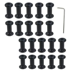Oedema 20 Sets Black M4×4mm Screw Rivets Stainless Steel Binding Screws Φ5×8mm Barrel Nuts and Bolts for Photo Album, Leather, Crafting, Furniture