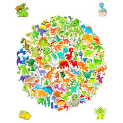 ACCUEILL Dinosaur Stickers for Kids - 102PCS Waterproof Vinyl Decals for Water Bottles, Laptop | Cute Funny Dino Theme for Stationery, Luggage, Teaching Rewards