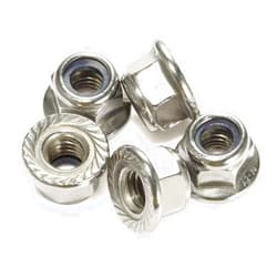 MewuDecor M8 Serrated Flange Nylon Insert Lock Nuts Flanged Locknuts, 304 Stainless Steel 18-8, Bright Finish, Pack of 20