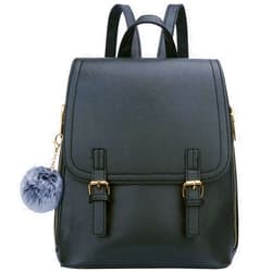 KKXIU Stylish Small Teen Girls Backpack Bag for Women Synthetic Leather Mini Bookbag Purse with Multiple Pockets (a-black)