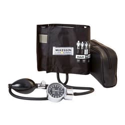 McKesson Aneroid Sphygmomanometer – Manual Blood Pressure Cuff Monitor with Carrying Case, Pocket Size, Cuff 23-40 cm, Black, 1 Count