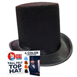 Nicky Bigs Novelties Adult Tall Felt Top Hat - Formal Showman Party Hats- Novelty Halloween Costume Accessory, One Size