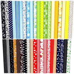 Tegeme 40 Pcs 10 x 10 Inches Cotton Fabric Bundle Squares Precut Fabric Squares Multi Color Floral Fat Squares Sheets for Kids DIY Craft Quilting Sewing (Simple Patterns)