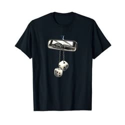 CLASSIC CAR CRAZE FUZZY DICE, REARVIEW MIRROR, VINTAGE, 50s RETRO, CLASSIC CAR T-Shirt