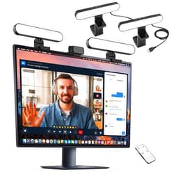 yAyusi Dual-lamp Video Conference Lighting, LED Streaming Light with Remote and Touch Control, Zoom Lighting for Computer,Webcam Monitor Laptop Ring Light for Video Calls/Zoom Meetings/Video Recording