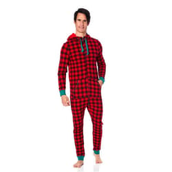 KicKee Pants KICKEE Celebrations Adult Fleece Jumpsuit with Hood, Unisex Loungewear and Sleepwear for Men and Women, Family Matching
