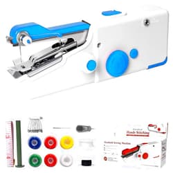 WITIFIG Handheld Sewing Machine, Quick Sew Mini Portable Electric Sewing Machine, Easy To Use For Adults Sewing Clothes, DIY, Family Travel (Blue)