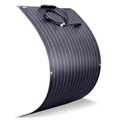 AUECOOR ETFE Monocrystalline Flexible Solar Panel 100W 12V Off-Grid for RV Boat Cabin Van Car Uneven Surfaces Bendable