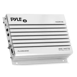 Pyle Hydra Marine Amplifier Upgraded Elite Series 400 Watt 2 Channel Bridgeable Audio Amplifier-Waterproof, Dual MOSFET Power Supply, GAIN Level Controls, RCA Stereo Input & LED Indicator (PLMRA200)