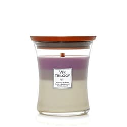 WoodWick Medium Hourglass Candle, Amethyst Sky - Premium Soy Blend Wax, Pluswick Innovation Wood Wick, Made in USA