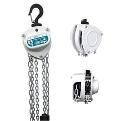 TOYO Chain Hoist 1100Lb,10ft Manual Chain Block Hoist 0.5ton Chain Fall 3M Come Along Hand Chain Hoist 2 Heavy Duty Hooks Industrial Grade Steel for Warehouse Automotive Construction Building