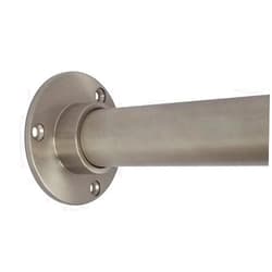 ShowerRods-etc Shower Rod With Surface Mounted Wall Flanges, Brushed Nickel (36