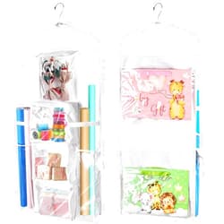 HAKACC Wrapping Paper Storage, 40x16 Inch Gift bag Storage Organizer Holder Double-Sided Christmas Hanging Gift Bag Container, Craft Roll Organizer, Present Wrap Holder