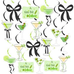 FHzytg A Tiny Bit Older Birthday Party Hanigng Decorations, Green Black Martini Bow Party Decorations for Girls Martini Birthday Decorations, Martini Bachelorette Bridal Shower Tini Bar Party Decor