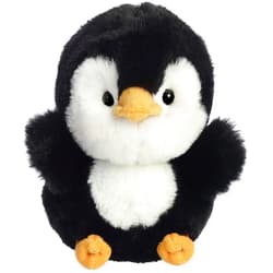 Aurora® Round Rolly Pet™ Peewee Penguin™ Stuffed Animal - Adorable Companions - On-The-Go Fun - Black 5 Inches