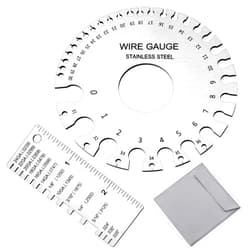 Pimoys 2 Pcs Stainless Steel Thickness Gauges Wire Gauge Measuring Tool, Metal Sheets Welding Tool Round Wire Cable Sheet Thickness Gage and Wire Thickness Gauge