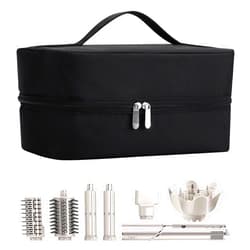 QUUREN Travel Case for Shark Flexstyle/Dyson Airwrap, Carrying Case Waterproof Storage Case Portable Hanging Storage Organizer Bag with Hook (Black)