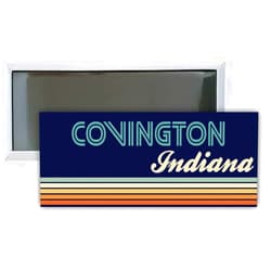 R and R Imports Covington Indiana Souvenir 4.75x2-Inch Rectangle Fridge Magnet Retro Design