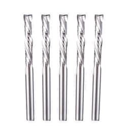 HOZLY 1/8 Inch Shank Carbide End Mills Up & Down Cut CNC Spiral Router Bits 2 Flutes Milling Cutter Compression Router Bit for Engraving Milling Woodworking Pack of 5