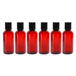 Cornucopia Brands 4oz Empty Amber Brown Plastic Squeeze Bottles with Disc Top Flip Cap (6 pack); BPA-Free Plastic Containers For Shampoo, Lotions, Liquid Soap, Creams