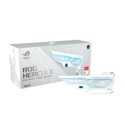 ASUS ROG Herculx Graphics Card Holder White Edition (Tool-Free Design, Included Spirit Level, Solid zinc Alloy, 72-128mm, Aura Sync)