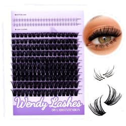 WENDY Lashes Clusters Multi-Type DIY Eyelash Extension - Lash Clusters D Curl 100D & Bottom Lashes, Black Cluster Eyelash Extensions Wispy Soft Individual Lashes Suitable for Beginners, 10-16 MM