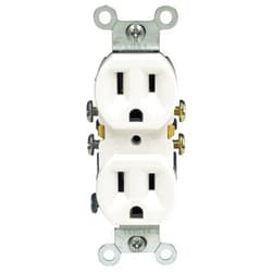 Leviton 5320-WMP 15 Amp, 125 Volt, Duplex Receptacle, Residential Grade, Grounding, 10-Pack, White