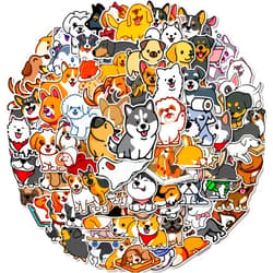 ROTY 100 Pieces Cute Dog Stickers Puppy Decals Waterproof Vinyl Gifts for Laptop, Water Bottle,Phone, Luggage, Teens Adults Kids Boys Girls Birthday Party Supplies Decoration
