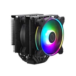 Cooler Master Hyper 622 Halo CPU Air Cooler - Aluminium Finish, 6 Compact Continuous Direct Contact Heat Pipes, Dual Tower Heat Sink, Dual Halo2 Fans, ARGB Auto Detect, LGA1700 & AM5 Brackets - Black