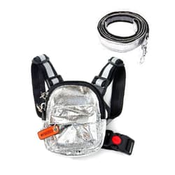 Icicecream Dog Backpack Harness with Leash Backpack for Dogs Adjustable Dog Pack Reflective Strips Night Safe Outdoor Travel Hiking Walking Harness Backpack for Small Medium Dogs