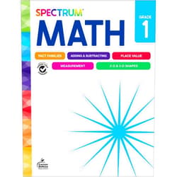 Spectrum,Carson Dellosa Education Spectrum 1st Grade Math Workbook, Math Workbook Grade 1 Ages 6 to 7, First Grade Math Workbook Covering Addition, Subtraction, Place Value, 2-3D Shapes and More, Math Classroom & Homeschool Curriculum