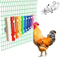 Vehomy Chicken Xylophone Toy for Hens Wood Xylophone Toy with 8 Metal Keys Chicken Coop Pecking Toy Chicken Coop Pecking Toy