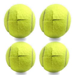 RMAMSCOV Pre-Cut Walker Tennis Ball Glides, 4 PCS Walker Glide Balls with 2 inch Precut Opening for Easy Installation, Universal Precut Glide Balls for Walkers Legs Furniture Leg Floor Protection(Yellow)