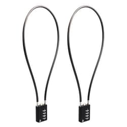 RESET-201 (2 Pack) 4 Digit Combination Padlock with 20 inch (50cm) Steel Cable,Cable Lock for Trash Can, Locker, Gym Locker, Luggage, Suitcase, Gun Case, Trigger,Helmet, 5mm Diameter, Black