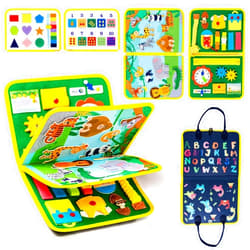 SmileBank Busy Board Toddlers Montessori Toys for 3 4 Year Old Gifts for 3+ Boys Girls Baby Preschool Learning Activities Sensory Toys for Toddlers Car Airplane Travel Essentials for Baby