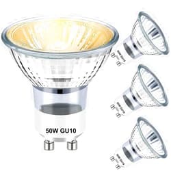 MXQFG (4 Pack) GU10 Halogen Light Bulb,Warm White, Dimmable, GU10/ 120V 50W Halogen Light Bulbs, MR16 Light Bulb with Glass Cover
