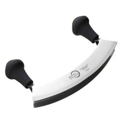 Mercer Culinary Double Blade Rocking Mezzaluna Knife with 2 Knob Handles, 8 Inch, Stainless Steel