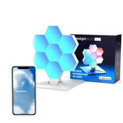 Cololight RGB Light for Gaming PC Setup, USB-Power Gaming Lights, Sync Music Hexagon Wall Lights with 70 Effects, Desk Gaming Accessories, Work with Alexa&Google,HomeKit,7Pcs Plus