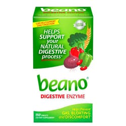 Beano Digestive Enzyme, Preventive Gas Relief for Adults, Helps Prevent Gas & Bloating, 150 Tablets